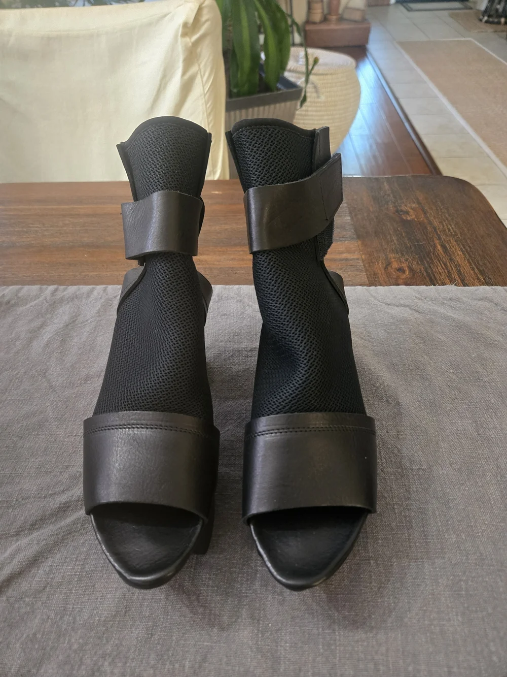 Trippen Black Women's Open-Toe Ankle Boots size 9 NWT